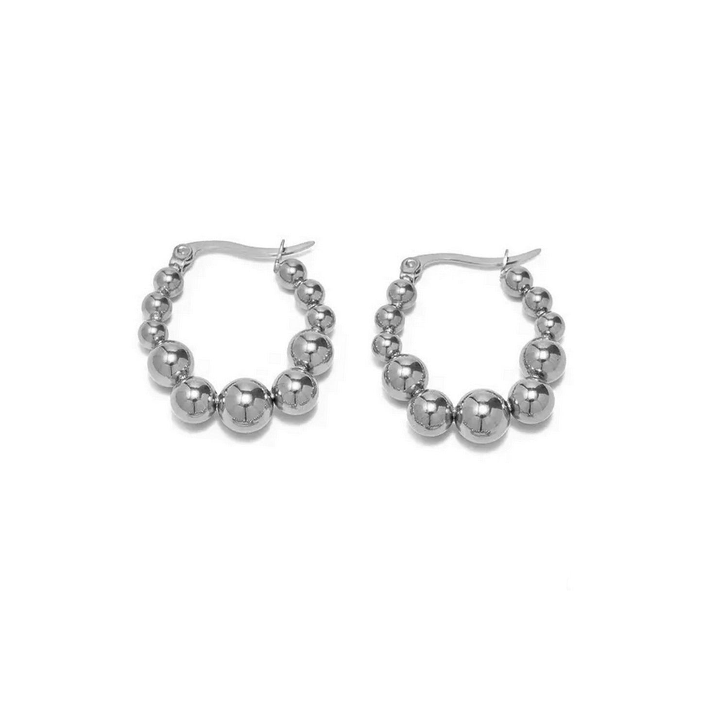 SILBER BEAD HOOPS