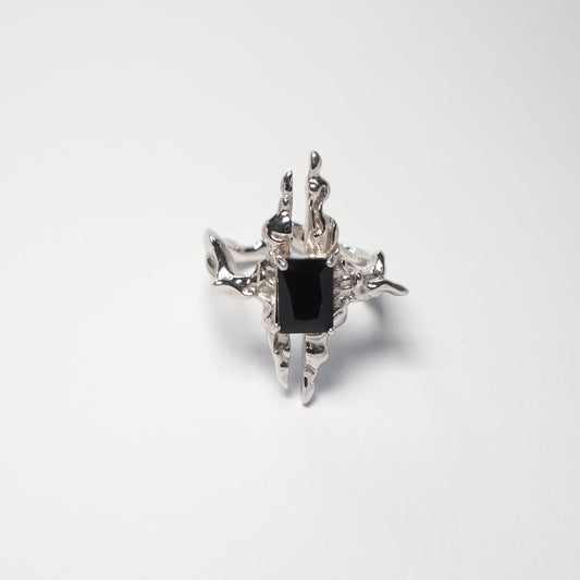 BLACK LAVA STATEMENT RING | 925 Sterling Silber