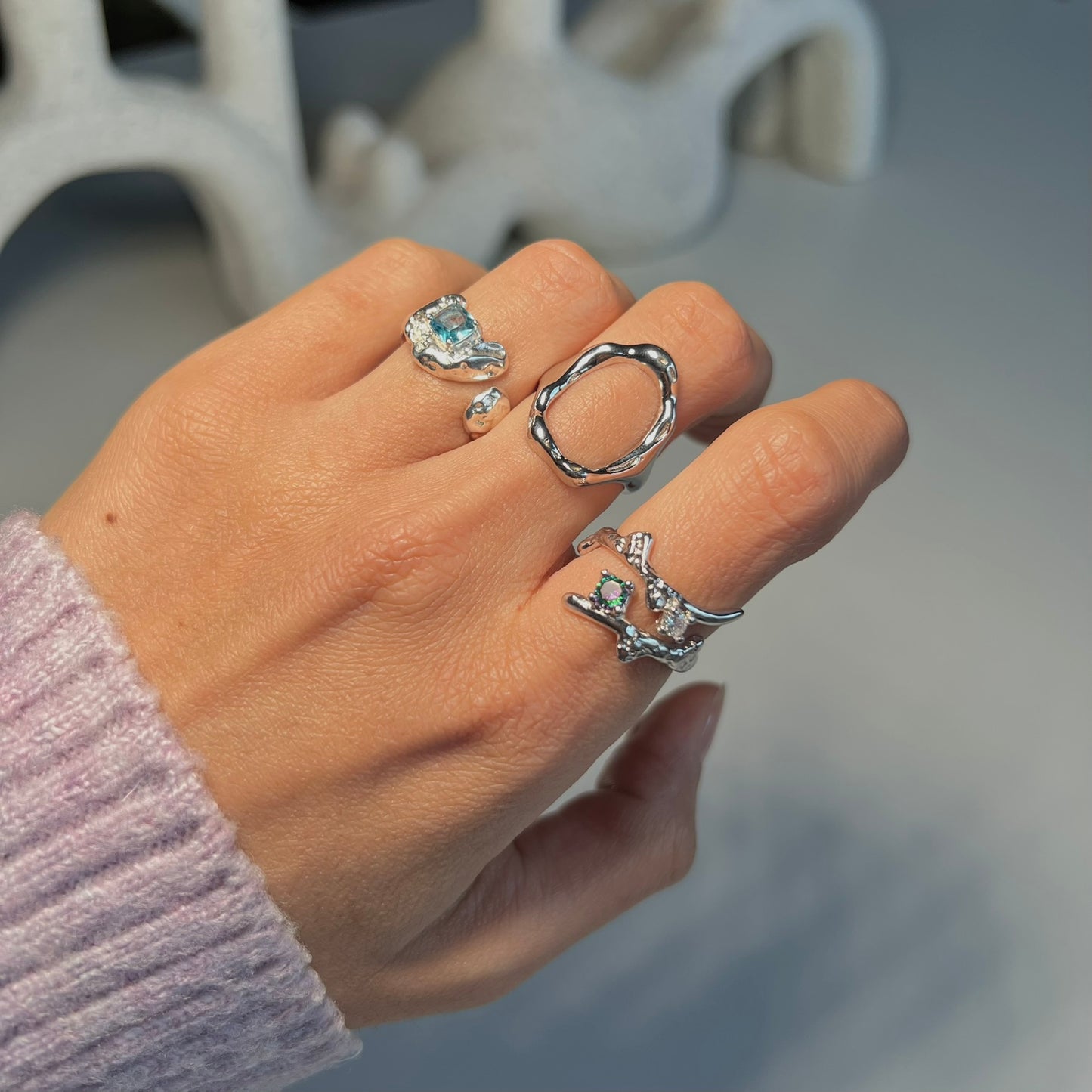 GEM LOOP RING | 925 Sterling Silber