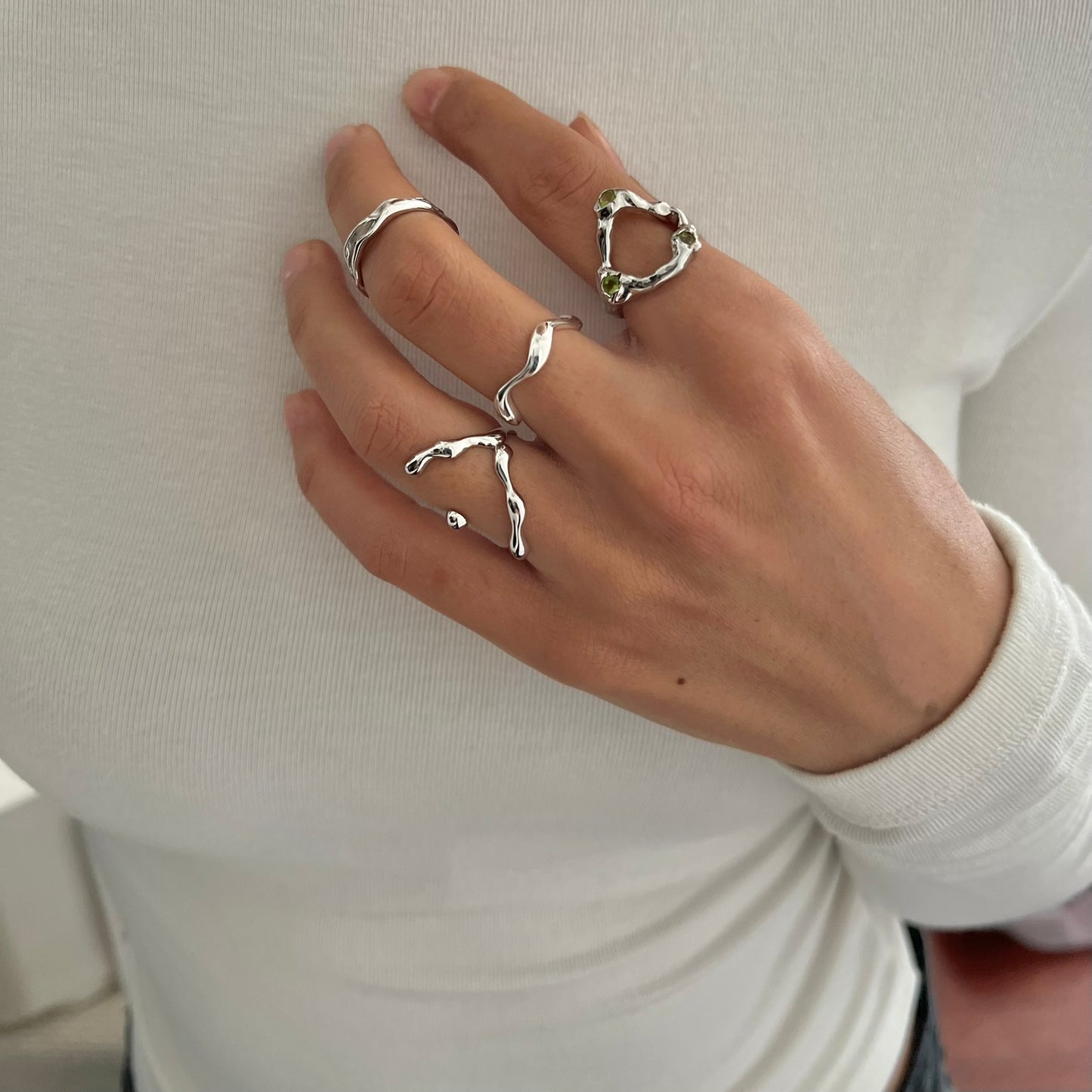 ABSTRACT LIQUID RING | 925 Sterling Silber