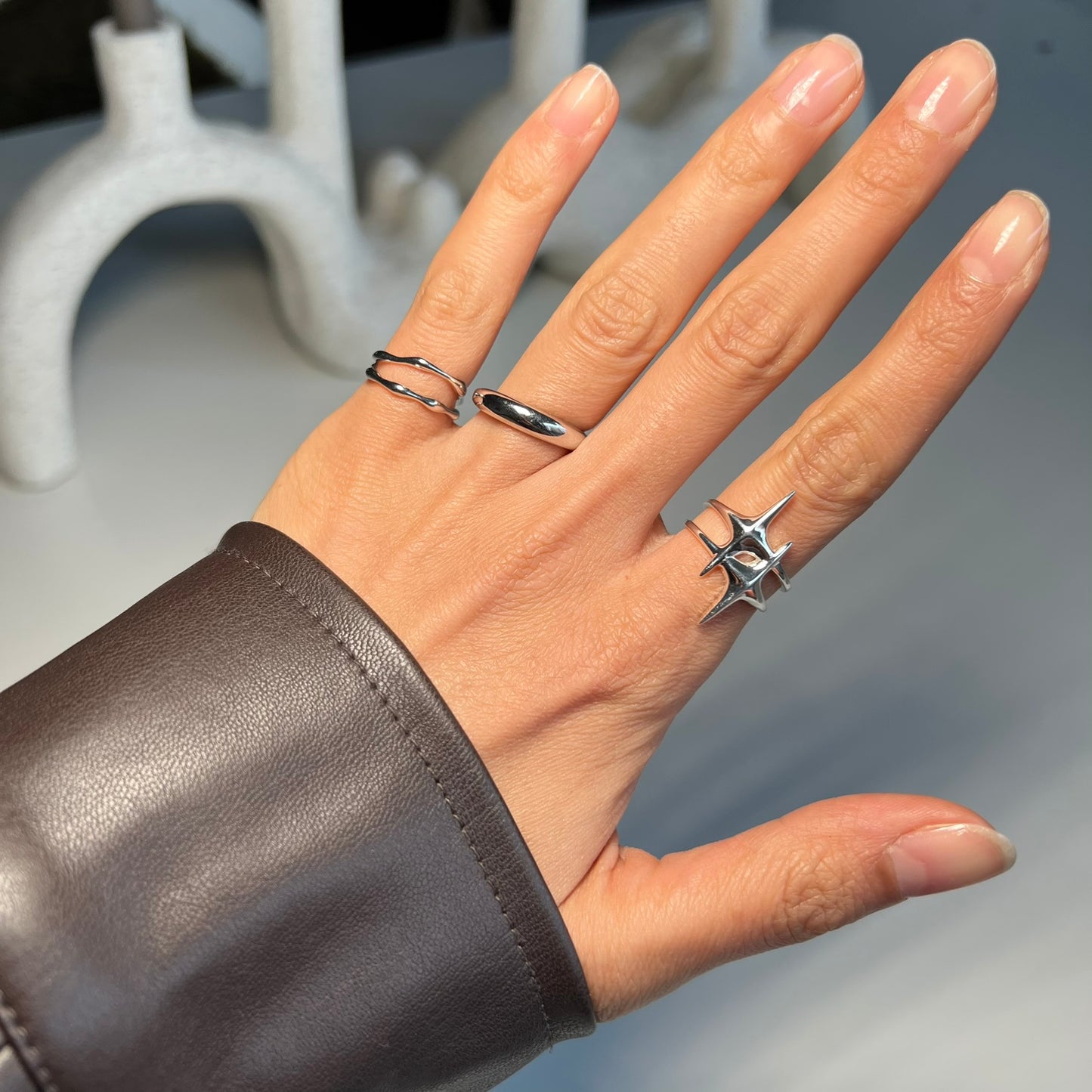 DOUBLE STAR RING | 925 Sterling Silber