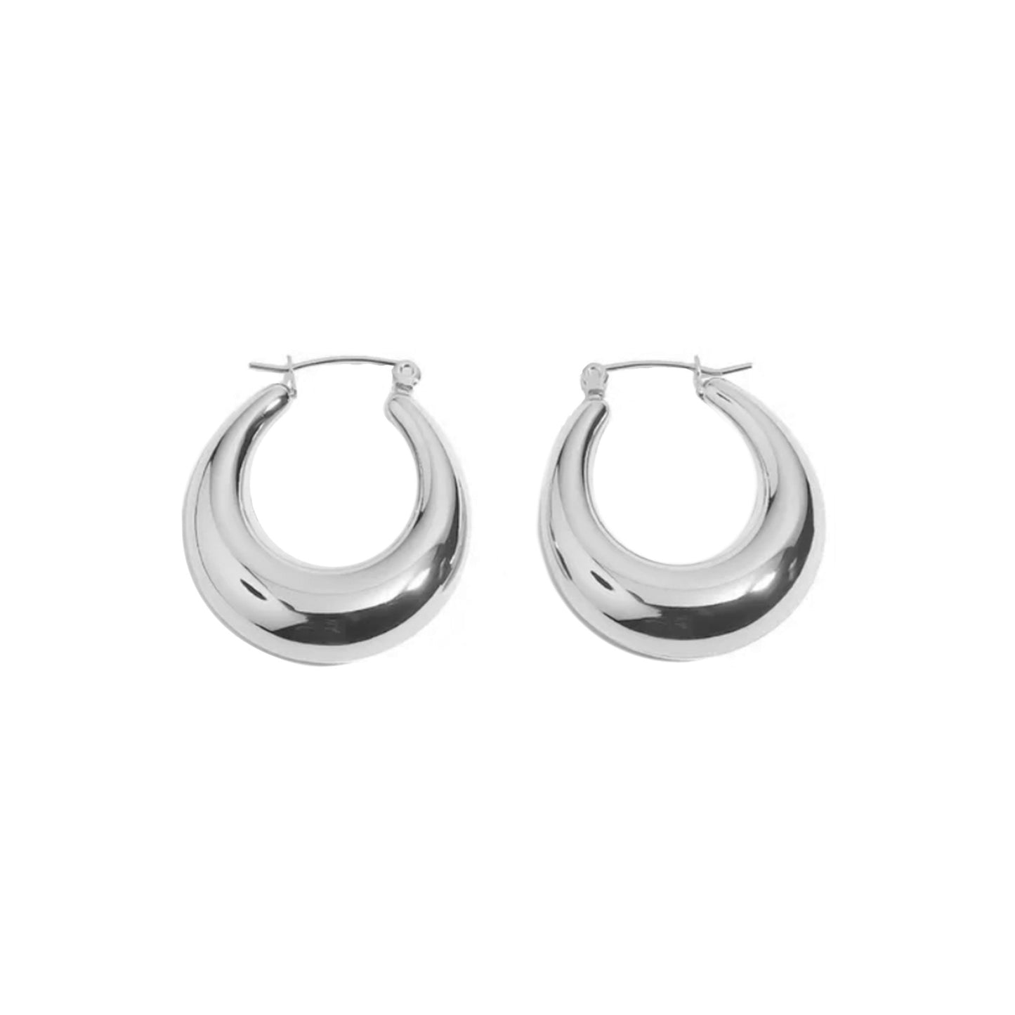 SILVER CHUNKY HOOP OHRRINGE