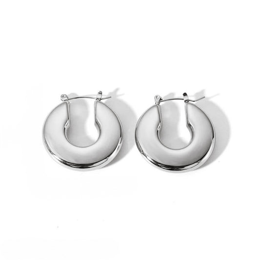 SILBER ELOISE FLAT HOOPS