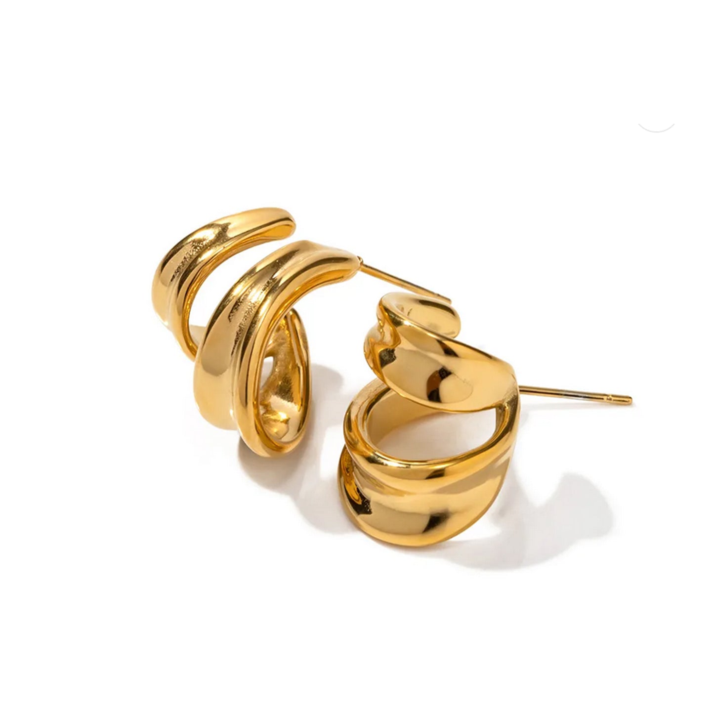 SCARLET DOUBLE HOOPS