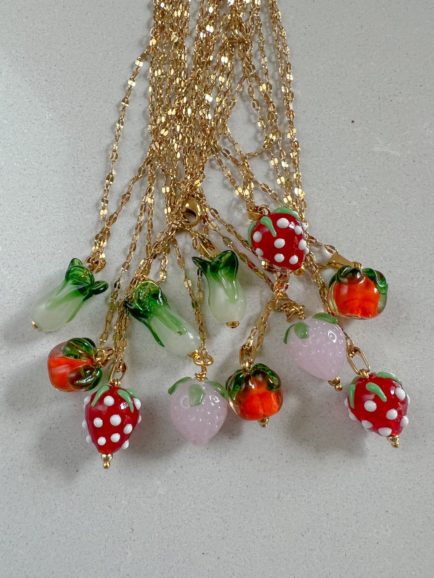 FRUIT BASKET LAMPWORK NECKLACE