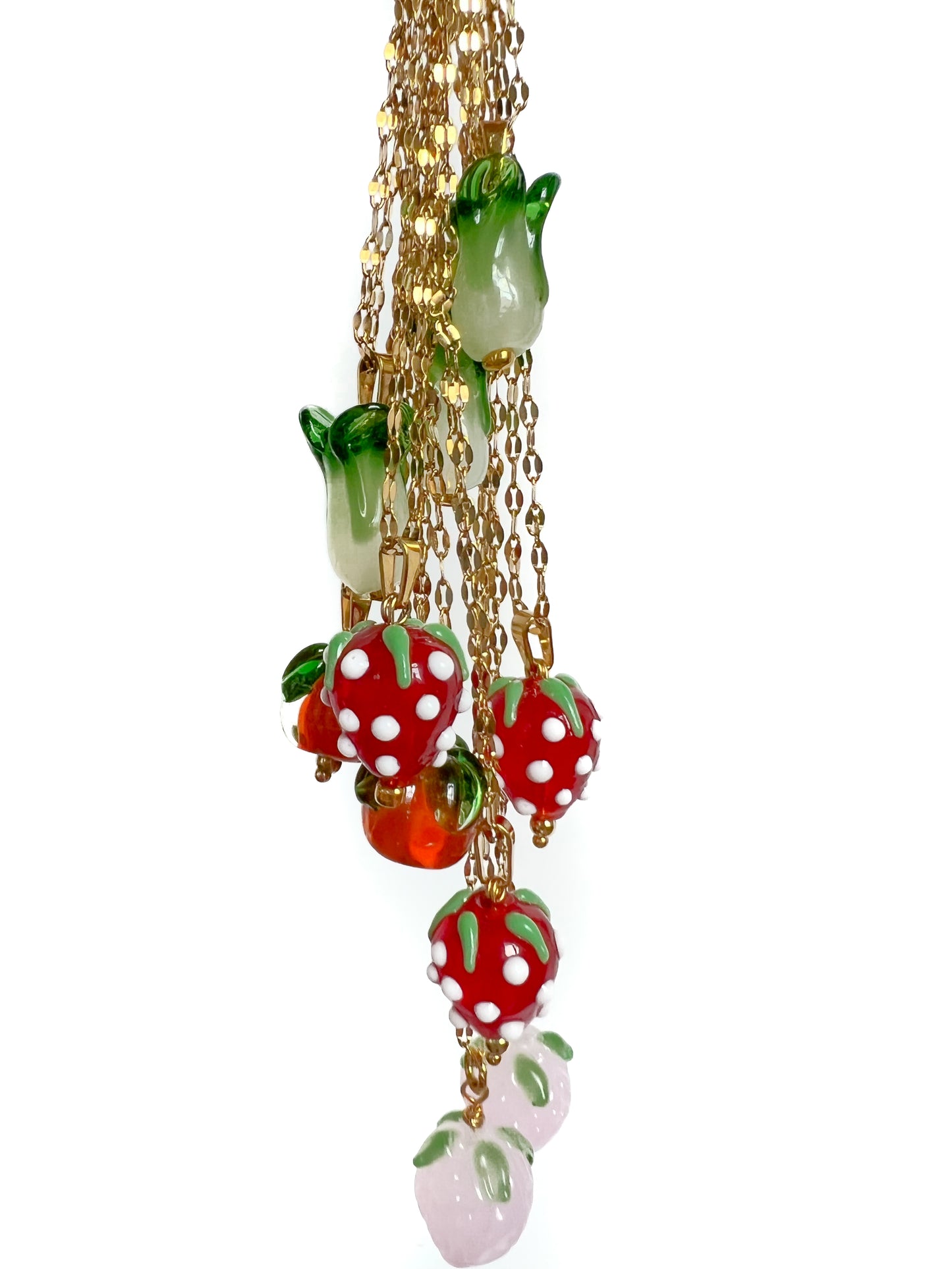 BOK CHOY LAMPWORK HALSKETTE