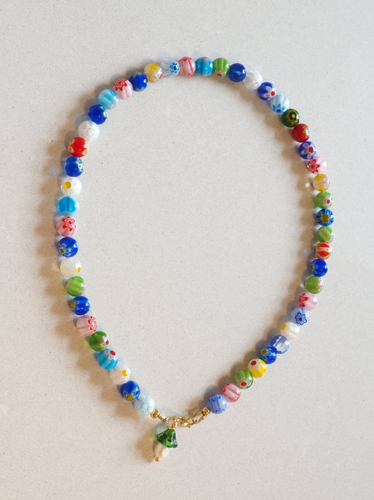 RAINBOW LAMPWORK HALSKETTE