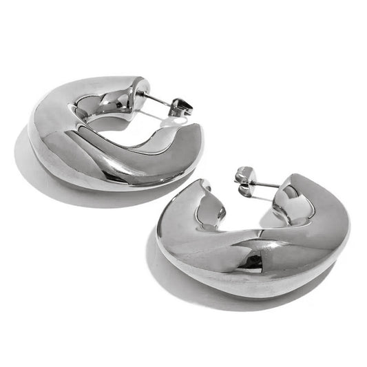 SILBER SIENA CHUNKY HOOPS