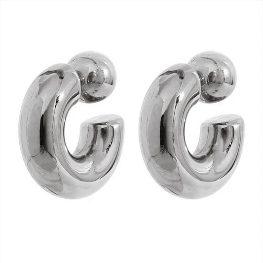SILBER CHUNKY HOOPS