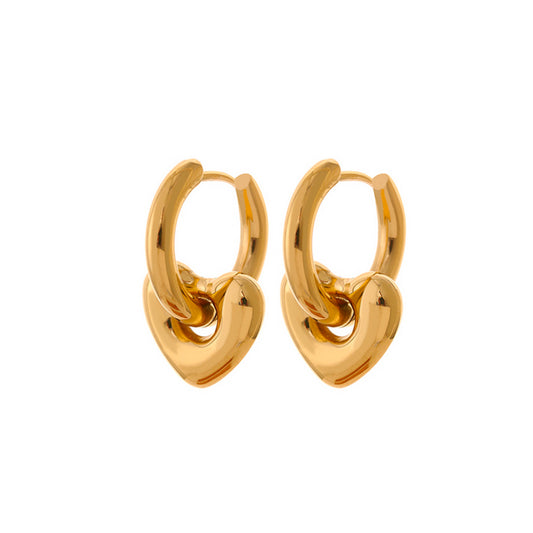 GOLD HEART HOOPS